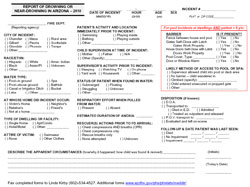 Water related incident form