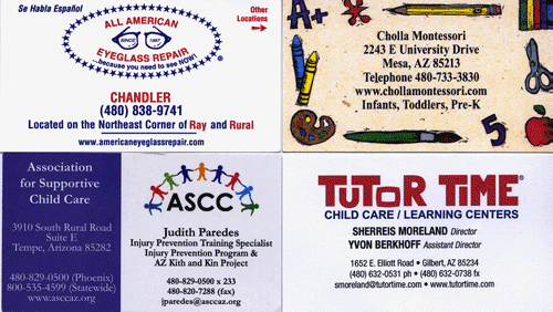 Cholla Montesori, Tutor Time, All Amercian Eyeglass Repair and Assoc. for Supportive Child Care